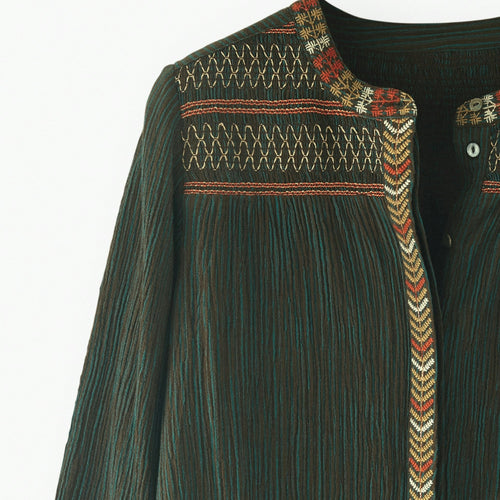 Dark green striped shirt