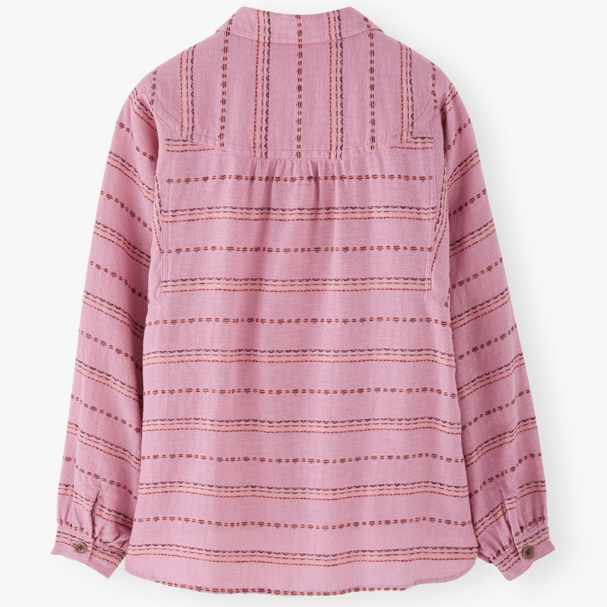 Pink striped shirt on a white background